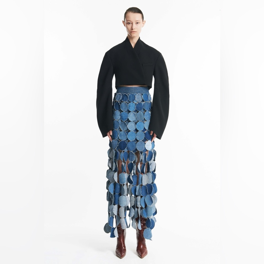 A.W.A.K.E. MODE Upcycled Denim Circle Skirt